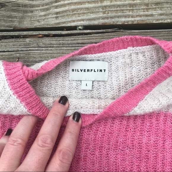 Striped Multicolored Knit Cropped Sweater - Picture 2 of 2